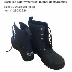 Black Top-sider Waterproof Rubber Boots/Booties